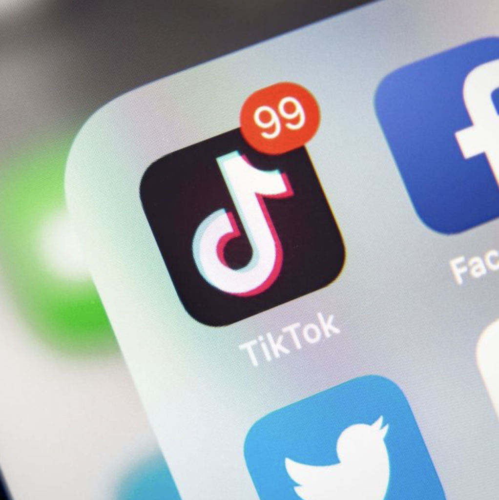 tiktok notification on mobile screen