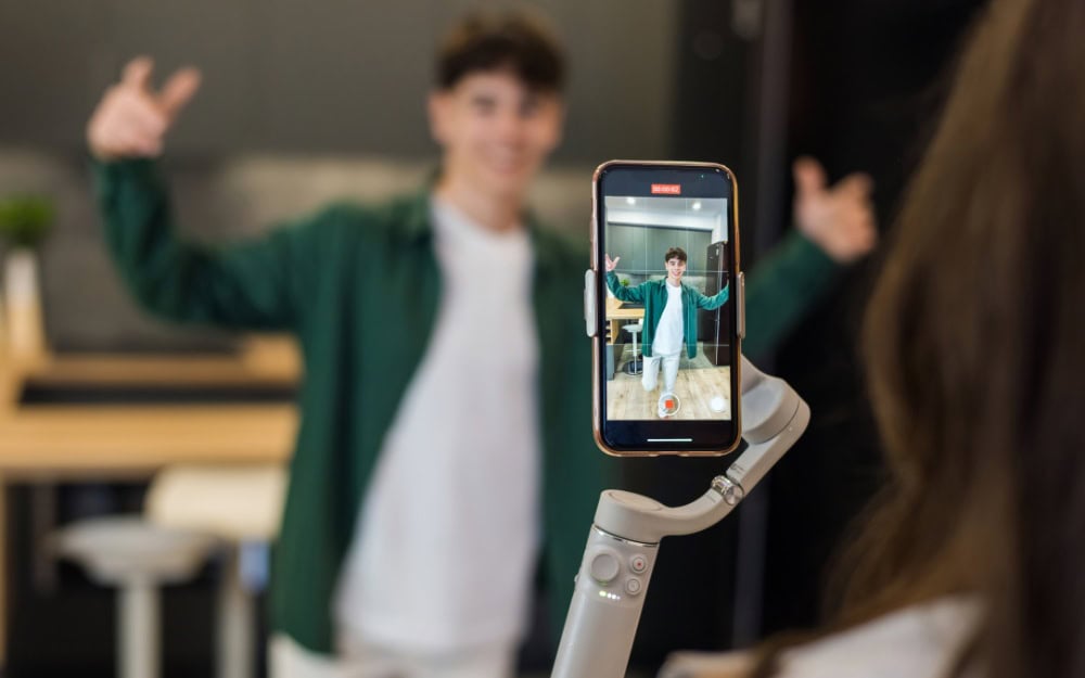 ugc creator filming himself