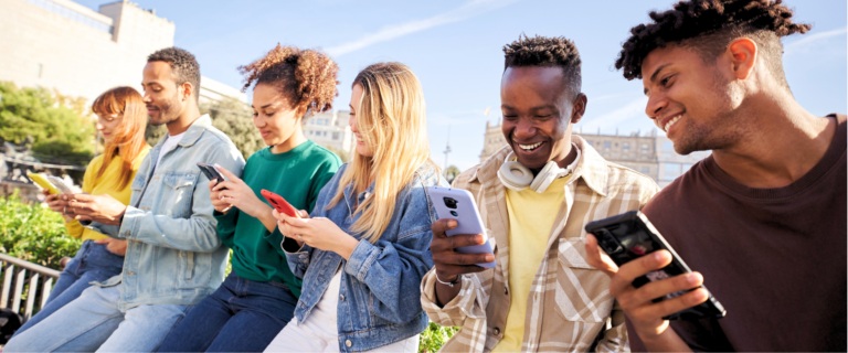 gen z using social media on their phone